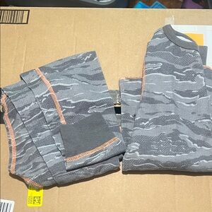 Fruit of the Loom Gray and Orange Pajama Set